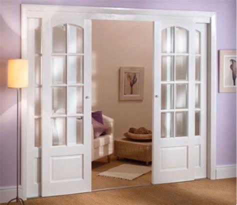 Solid Wood Front Doors Sliding Doors Indoor Glass Double Doors