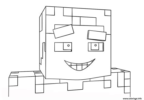 Coloriage Minecraft Steve Sourire Dessin Minecraft à Imprimer