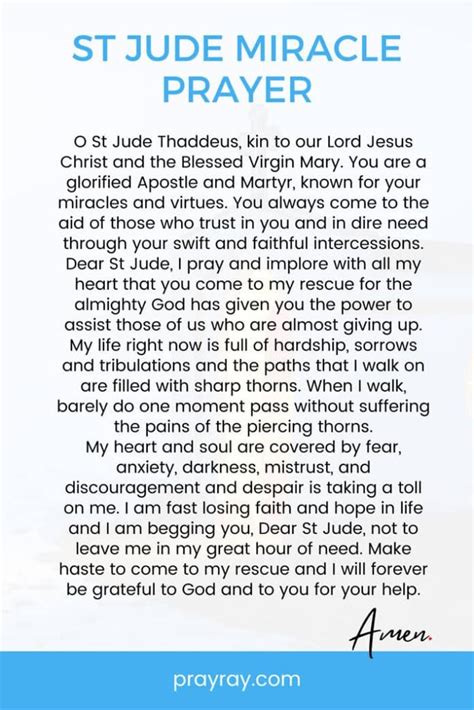 St Jude Prayer For Miracle In Hopeless Situations And Cases