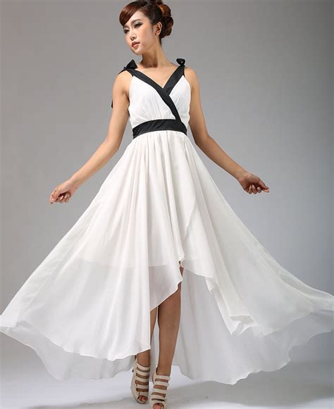 White Chiffon Dress Maxi Dress Prom Dress Wedding Dress Long Dress 66 Xiaolizi