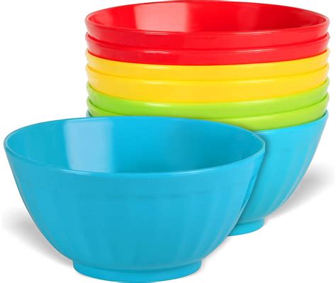 Plaskidy Plastic Bowls Set Of 8 28 Ounce Children Plastic