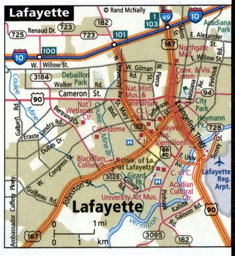 Lafayette City Road Map For Truck Drivers Lafayette Toll Free Highways