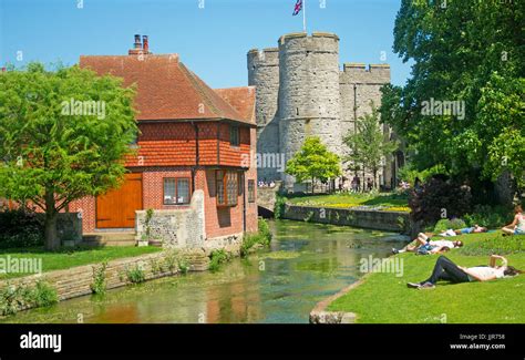 River Stour Westgate Museum And Garden Canterbury Kent England Stock Photo Alamy