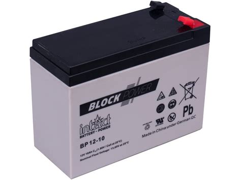 Intact Block Power Bp12 10 Agm Batterie 12v 10ah