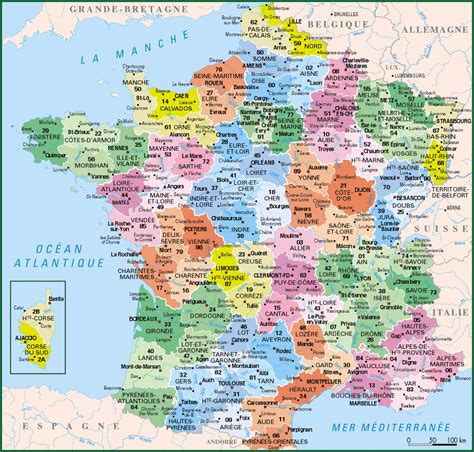Carte De La France Par Département Archives Voyages Cartes