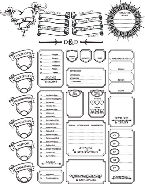 Rpg Character Sheet Character Sheet Template Class Constitution Hot Sex Picture