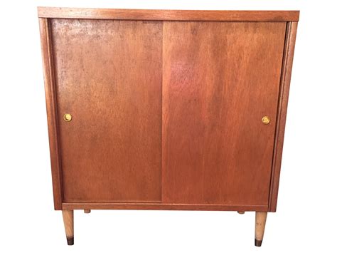 Mid-Century Wooden Record Cabinet | Record cabinet, Sliding cabinet doors, Cabinet