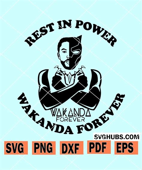 Rip Black Panther Svg Wakanda Forever Svg Rest In Power Chadwick