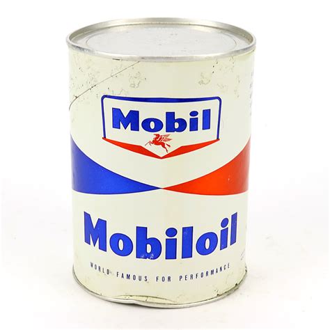 Mobil Mobiloil Motor Oil Can Full Motor Oil Oils Motor