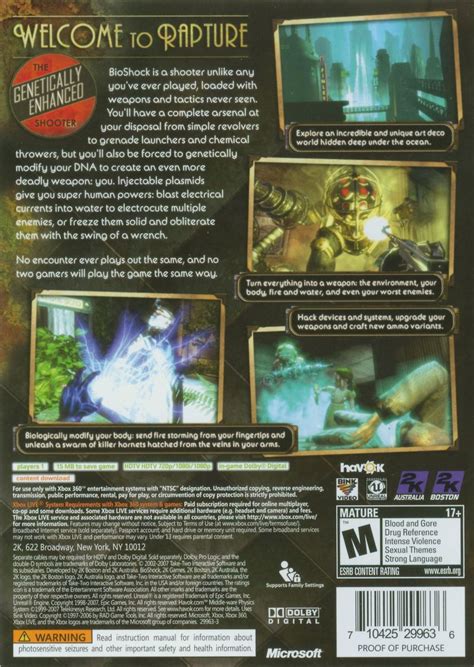 Bioshock 2007 Xbox 360 Box Cover Art Mobygames