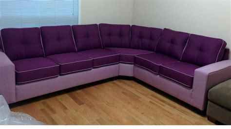 Two Tone Purple Fabric Custom Sectional Sofa Custom Sectional Sofa