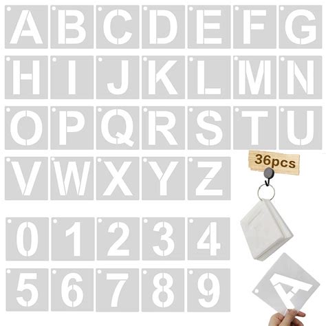 Buy Hzmm 6 Inch Letter Stencils Numbers Craft Stencils 36 Pcs Alphabet
