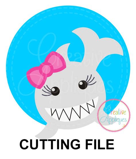 Girl Shark Circle Svg Cutting File Shark Cut File Shark Etsy