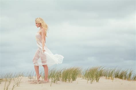 Wallpaper Sunlight Women Outdoors Model Blonde Sea Sand See Through Clothing Spring