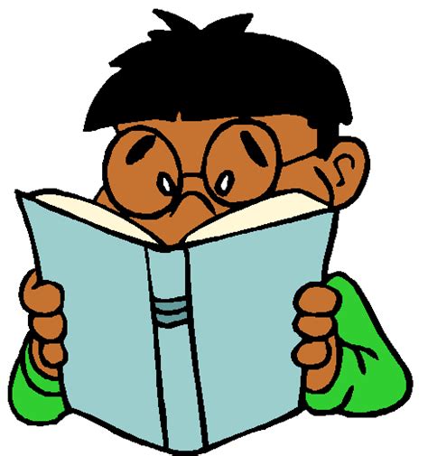 Cartoon Kids Reading Books Clip Art Library