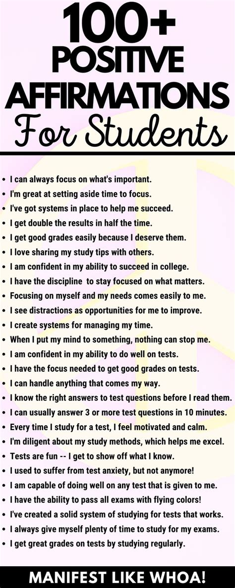 100 Positive Affirmations For College And Grad School Students In 2022
