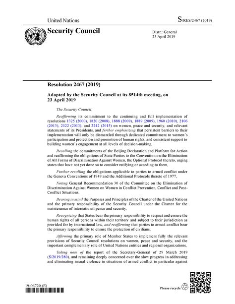 resolution 2467 2019 united nations office of the special representative of the secretary