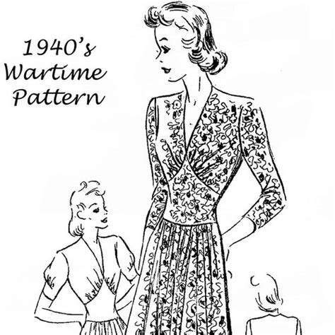 1940s Wartime Girdle Bodice Tea Frock Sewing Pattern Etsy