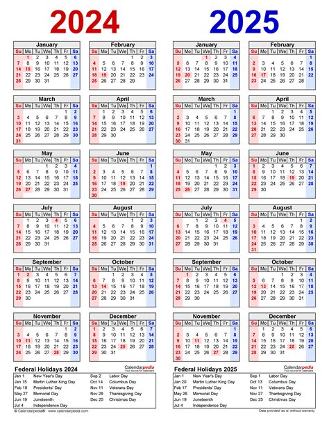 2024 2025 Two Year Calendar Free Printable Pdf Templates