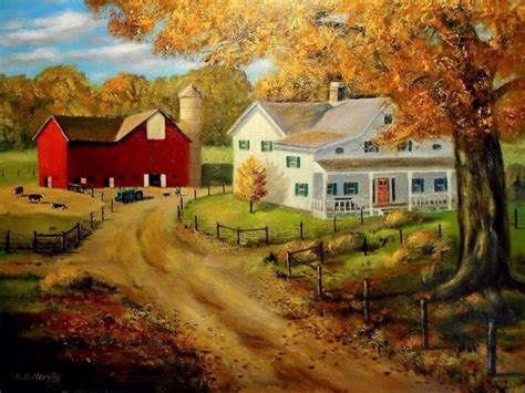 Pin By H Allen On Dirt Roads Farmhouse Paintings Farm Paintings