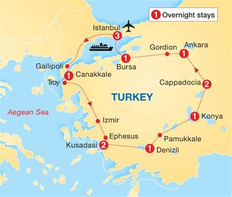 Tour Of Turkey Itinerary Map Turkey Travel Turkey Tour Istanbul
