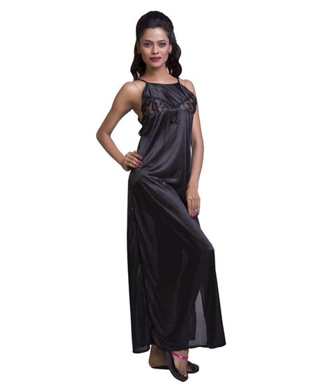 Buy Ishin Black Silk Nighty Online At Best Prices In India Snapdeal