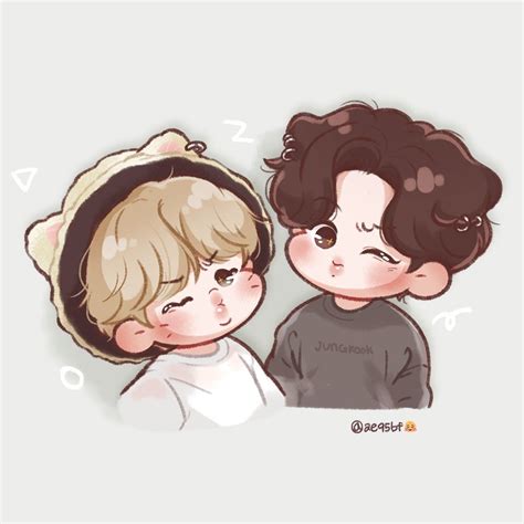 Pin By Ot7 On Bts Fanart Bts Chibi Jikook Bts Fanart