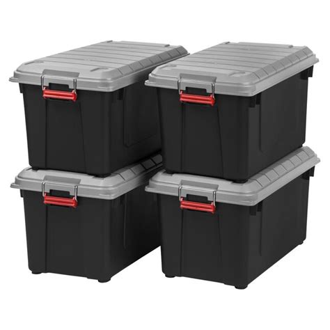 Iris 4 Pack Weather Tight X Large 205 Gallons 82 Quart Black Tote