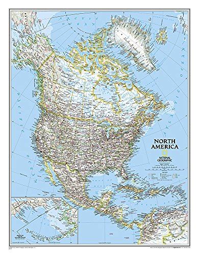 National Geographic North America Wall Map Classic 235 X 3025 In