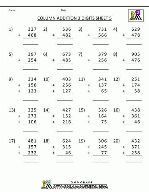 Learn And Practice Addition With This Printable 3Rd Grade ...