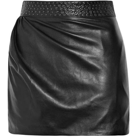 Sara Berman Studded Leather Mini Skirt Liked On Polyvore Featuring Skirts Mini Skirts
