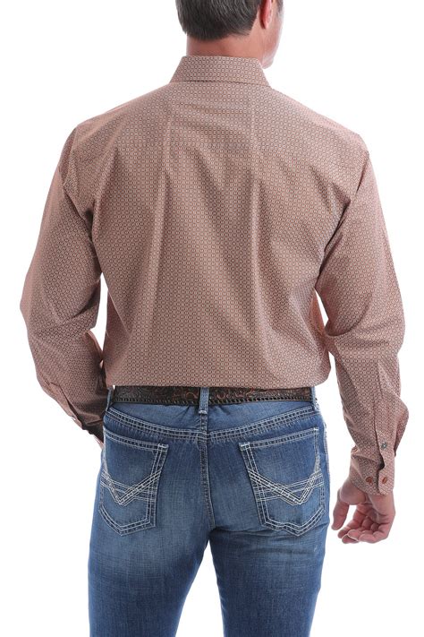 Cinch Jeans Mens Modern Fit Copper Charcoal And Cream Micro