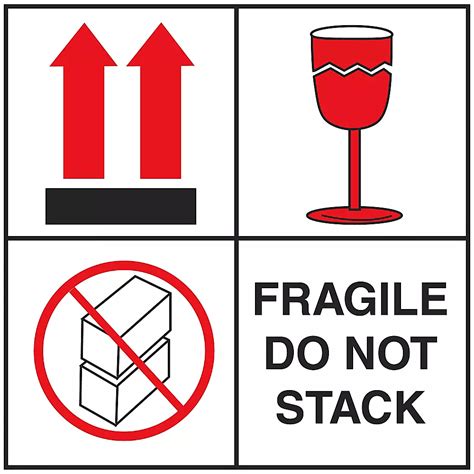 International Safe Handling Labels Fragiledo Not Stack 4 X 4 S