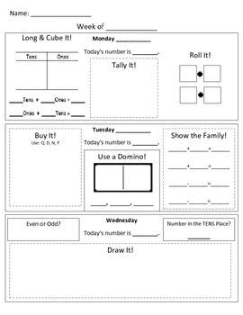 Daily Number Worksheet | Math journals, Education math, Math lessons