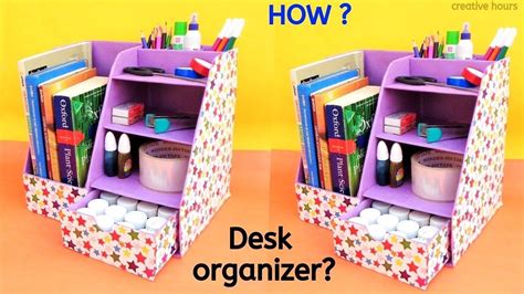 Box Desk Organizer In 2020 Desk Organization Diy Cardboard Box Diy