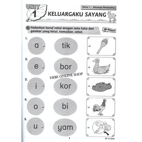 Suku Kata Latihan Bahasa Melayu Tahun 1 Tahun 1 Latihan Suku Kata