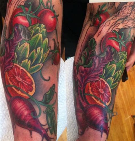 Fruits And Veggies Tattoo By Kim Saigh At Memoir Tattoo Chef Tattoo