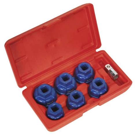 Sealey Vs7008 Oil Filter Cap Wrench Set 7pc Ccw Tools
