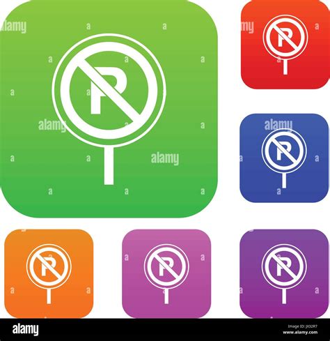 No Parking Sign Set Collection Stock Vector Image And Art Alamy