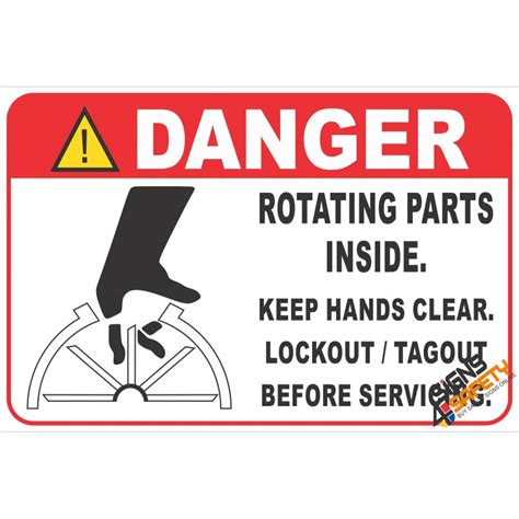 Nosa Sabs Fm50 Danger Rotating Parts Safety Sign