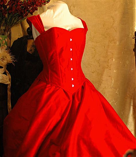 Scarlett Custom Made 100 Raw Silk Scarlet Bridal Gown With
