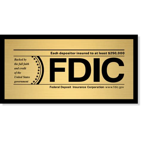 FDIC Sign For Banks Financial Institutions 4 X 8 Name Tag Wizard
