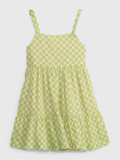 Toddler Checkered Tiered Tank Dress Gap