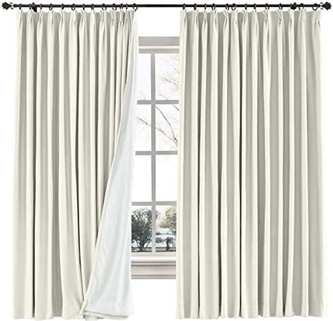 Chadmade Extra Wide Blackout Curtain Solid Pinch Pleated Drape Cotton