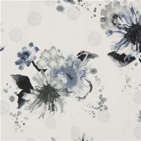 Robert Kaufman White Fabric With Watercolor Style Flowers Fabric By