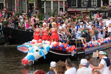 amsterdam gay pride canal parade editorial image image of drag nethelands 57420960