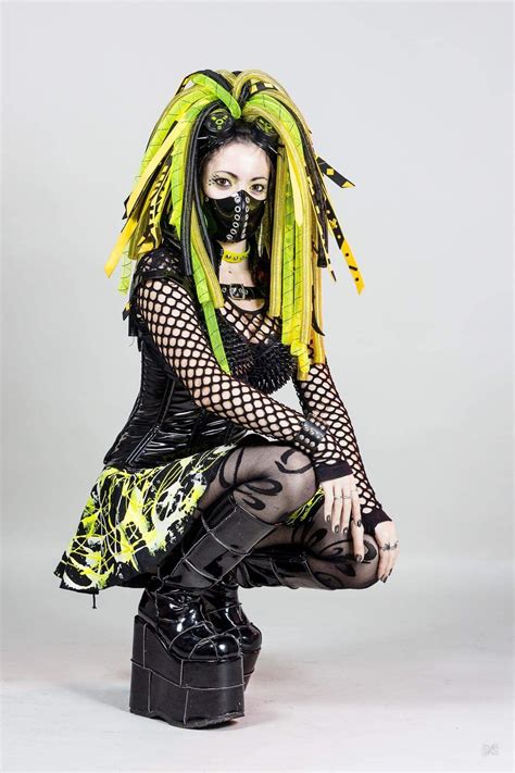 rivethead industrial goth mode punk punk goth cybergoth dress with boots goth girls