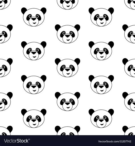 Cute Panda Pattern Royalty Free Vector Image Vectorstock