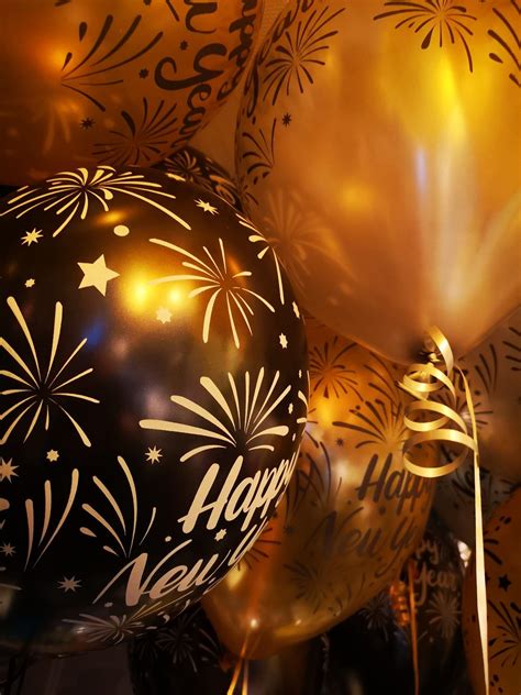 New Year Balloons Party Balloons Paper Lamp Happy New Year Newyear