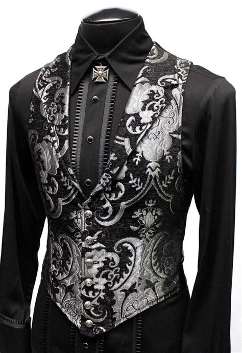 Aristocrat Vest Silverblack Tapestry Etsy Gothic Fashion Men Suit